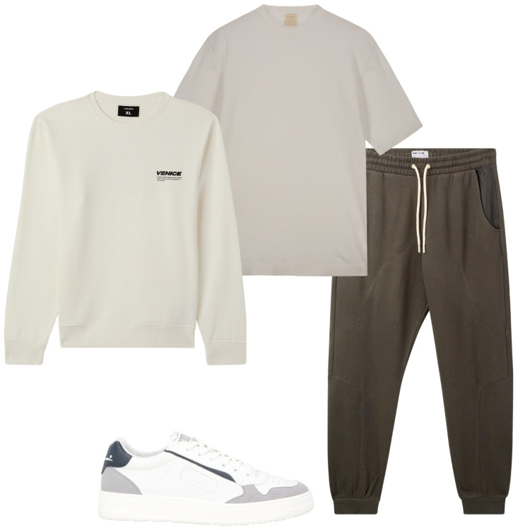 Outfit uomo - Total look #2091302. Stile Casual per Tutti i giorni. Abbinamento con sneakers, felpe, pantaloni, t-shirt.