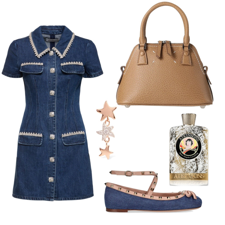 Outfit donna - Lovely jeans. Stile Glamour per Tutti i giorni. Abbinamento con borse a mano, profumi, vestiti, orecchini, ballerine.