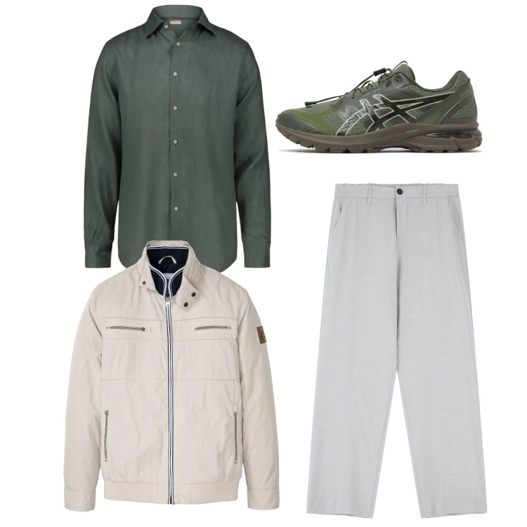 Outfit uomo - City. Stile Casual per Tutti i giorni. Abbinamento con giacche, pantaloni, camicie, sneakers.