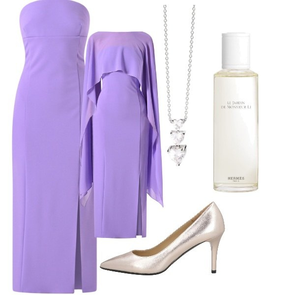 Outfit donna - Matrimonio in vista. Stile Glamour per Cerimonia. Abbinamento con décolleté, profumi, collane, blazer, vestiti midi/longuette.
