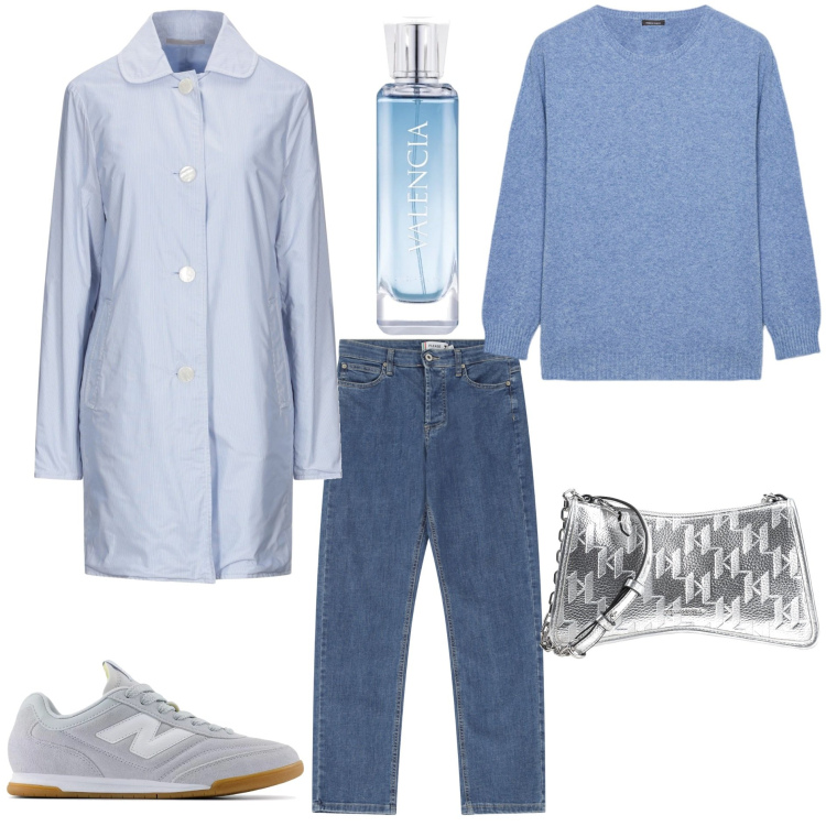 Outfit donna - Il trench versatile -@laurafo. Stile Casual chic per Tutti i giorni. Abbinamento con trench, borse a tracolla, profumi, sneakers, jeans dritti, maglieria.