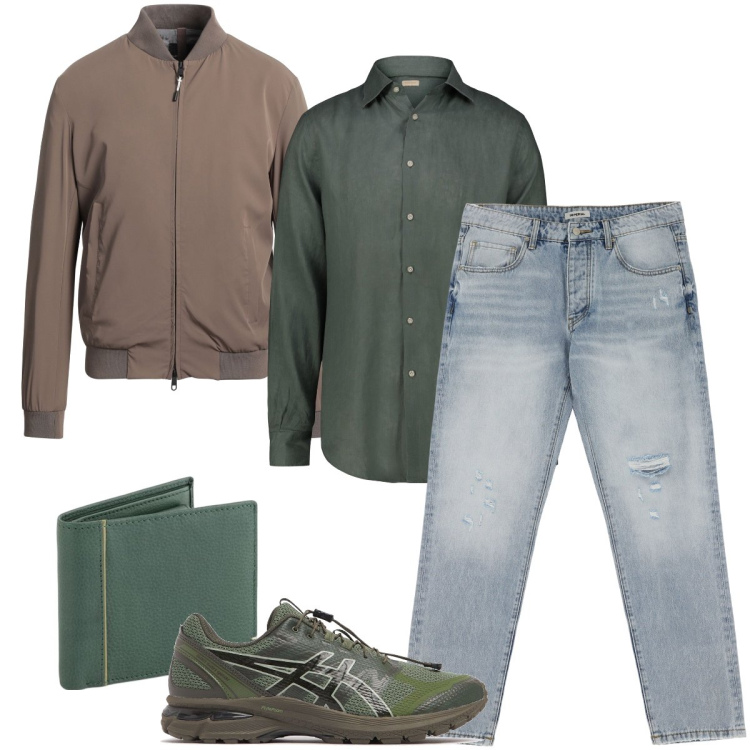 Outfit uomo - La camicia in lino. Stile Casual per Ufficio. Abbinamento con giacche, jeans strappati, sneakers, portafogli, camicie.