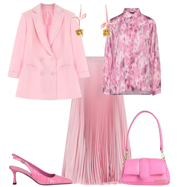 Outfit donna - Cerimonia evento serata speciale. Stile Romantica per Cerimonia. Abbinamento con camicie, orecchini, borse a mano, décolleté, gonne lunghe, blazer.