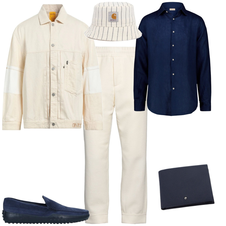 Outfit uomo - Total look #2092150. Stile Trendy per Tutti i giorni. Abbinamento con scarpe stringate, giacche, pantaloni, portafogli, camicie, cappelli.