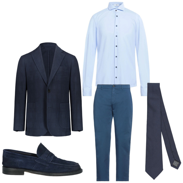 Outfit uomo - Mai senza cravatta. Stile Business/Elegante per Serata speciale. Abbinamento con scarpe stringate, pantaloni, camicie, cravatte, giacche.