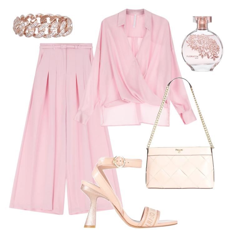 Outfit donna - Cerimonia rosa confetto - @susystyle. Stile Chic per Cerimonia. Abbinamento con borse a spalla, sandali in pelle, profumi, anelli, pantaloni, bluse.