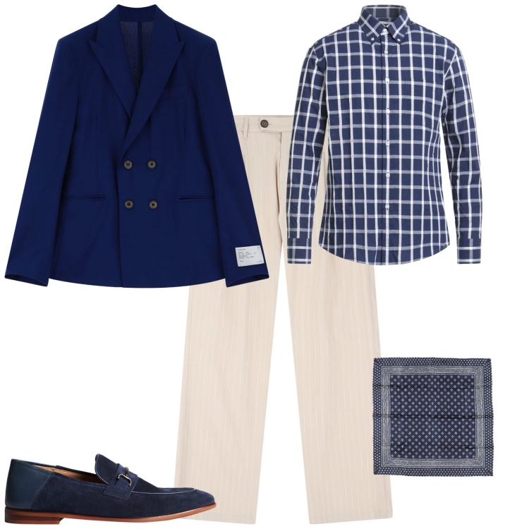 Outfit uomo - Total look #2092171. Stile Business/Elegante per Ufficio. Abbinamento con sciarpe, camicie, scarpe stringate, pantaloni, giacche.