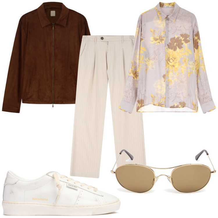Outfit uomo - Accessori che fanno la differenza : occh. Stile Trendy per Tutti i giorni. Abbinamento con camicie, pantaloni, giacche, sneakers, occhiali da sole.