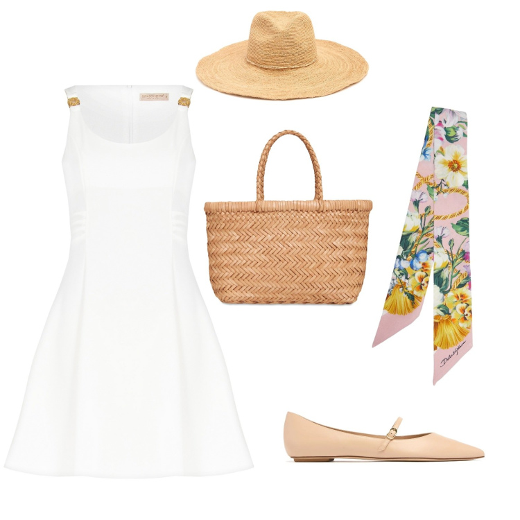 Outfit donna - Tutti insieme appassionatamente. Stile Romantica per Tutti i giorni. Abbinamento con vestiti, borse a spalla, cappelli, foulard, ballerine.