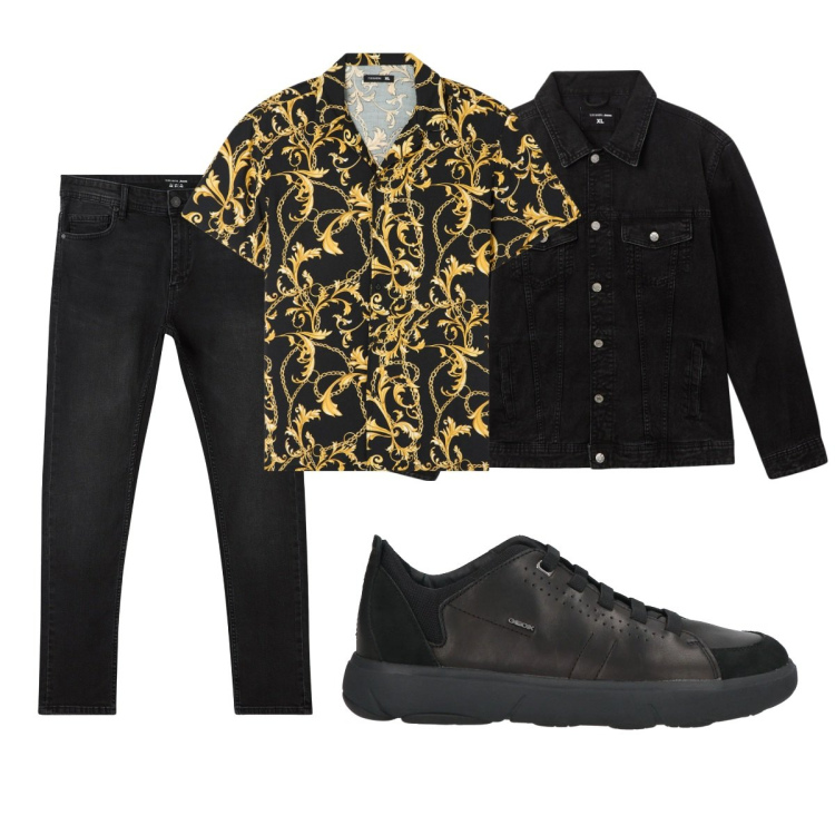 Outfit uomo - Total look #2092391. Stile Trendy per Tutti i giorni. Abbinamento con sneakers, camicie a manica corta, jeans skinny, giacche.