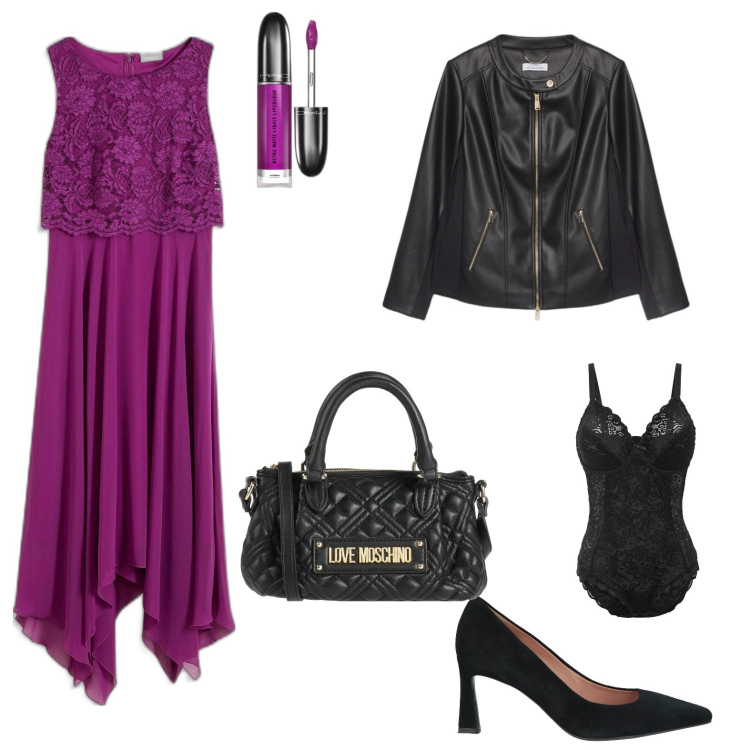 Outfit donna - Matrimonio al mattino. Stile Casual chic Abbinamento con body, vestiti midi/longuette, décolleté, borse a mano, rossetti, blazer.