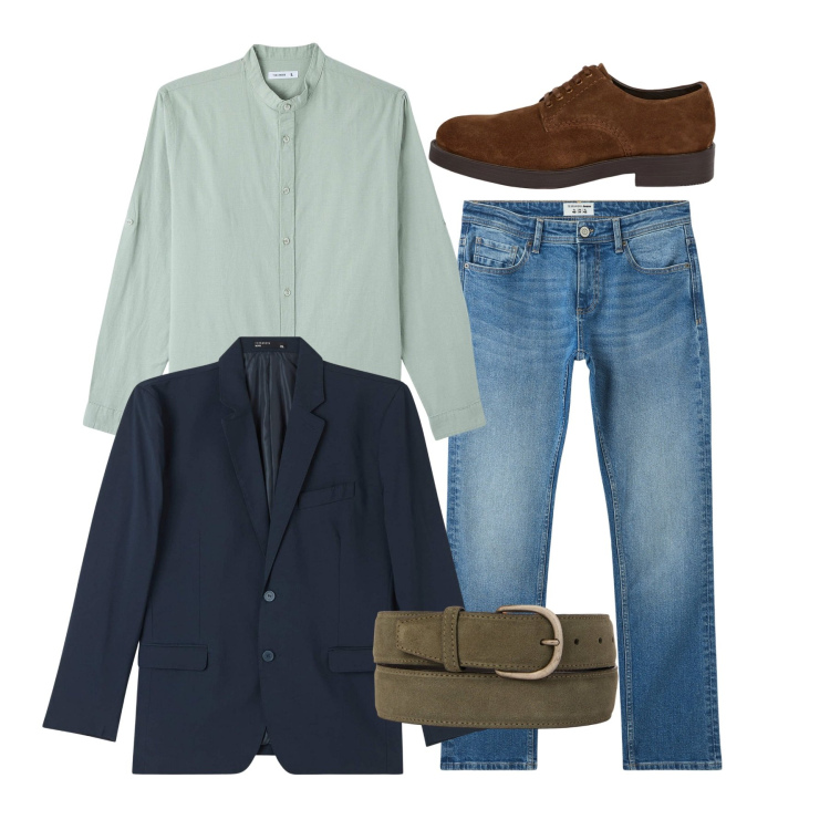 Outfit uomo - Accessori scamosciati. Stile Casual per Tutti i giorni. Abbinamento con camicie, jeans, giacche, cinture, scarpe stringate.