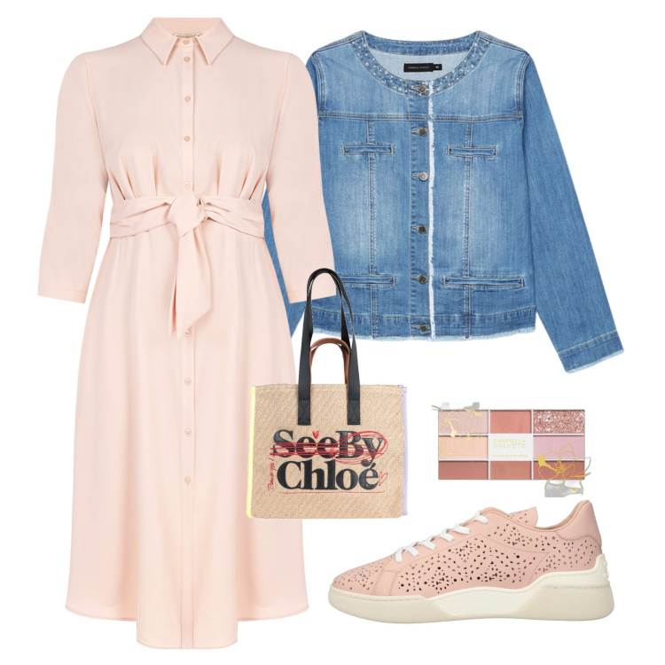 Outfit donna - Colori della primavera!. Stile Casual chic per Tutti i giorni. Abbinamento con sneakers, borse a mano, blush, vestiti lunghi, blazer.