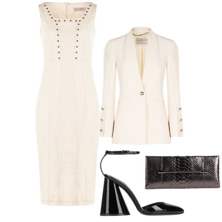 Outfit donna - Impeccabilmente curvy. Stile Sexy per Cerimonia. Abbinamento con borse a mano, décolleté, vestiti, blazer.