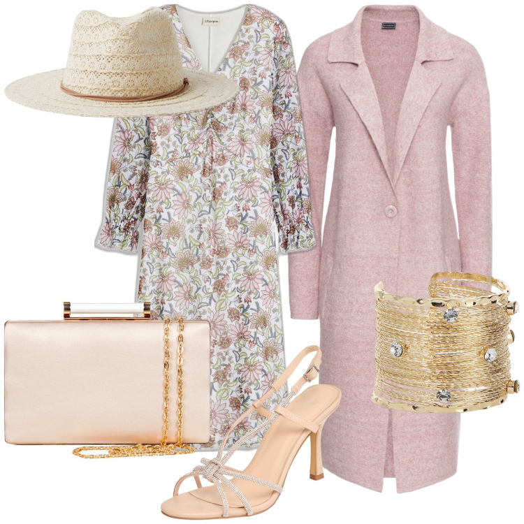 Outfit donna - Super bon ton per la cerimonia. Stile Bon Ton per Cerimonia. Abbinamento con cappotti, vestiti midi/longuette, sandali col tacco, cappelli, braccialetti, clutch.