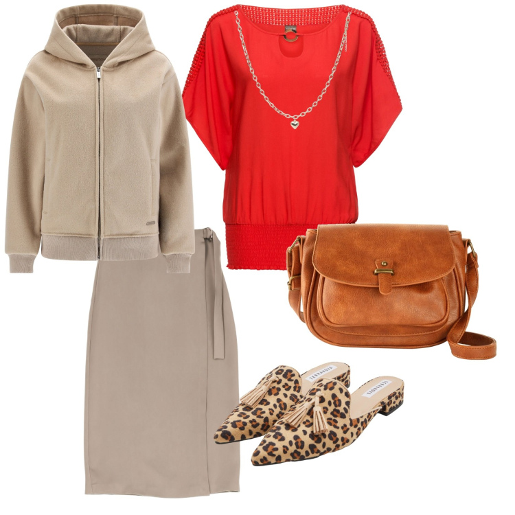 Outfit donna - Lungo mare. per Mare. Abbinamento con bluse, borse a tracolla, collane, sabot, gonne longuette, blazer.
