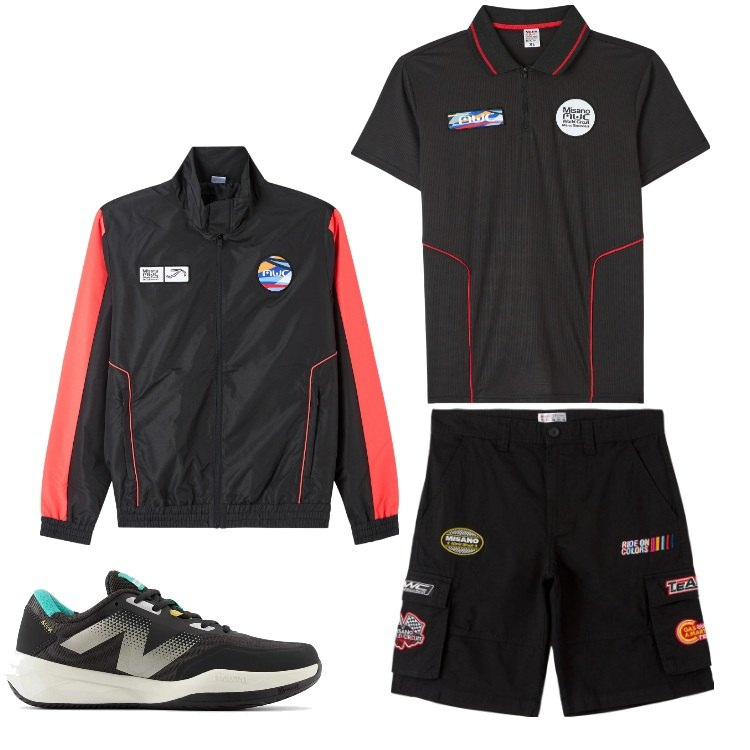 Outfit uomo - Centrocampo. Stile Casual per Sport. Abbinamento con bermuda, polo, giacche, sneakers.
