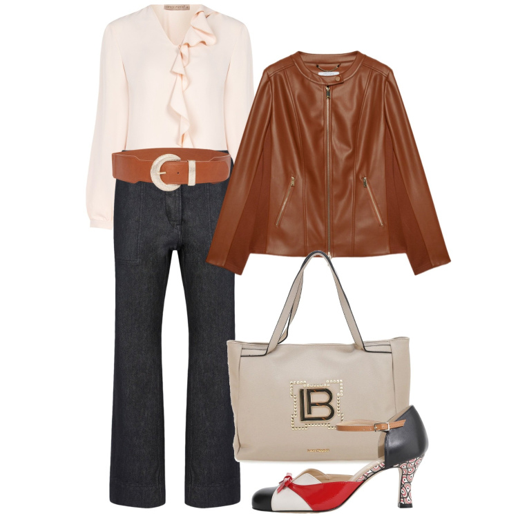 Outfit donna - Lo stile casual chic per la primavera -. Stile Casual chic per Tutti i giorni. Abbinamento con bluse, décolleté, pantaloni, borse a spalla, blazer, cinture.