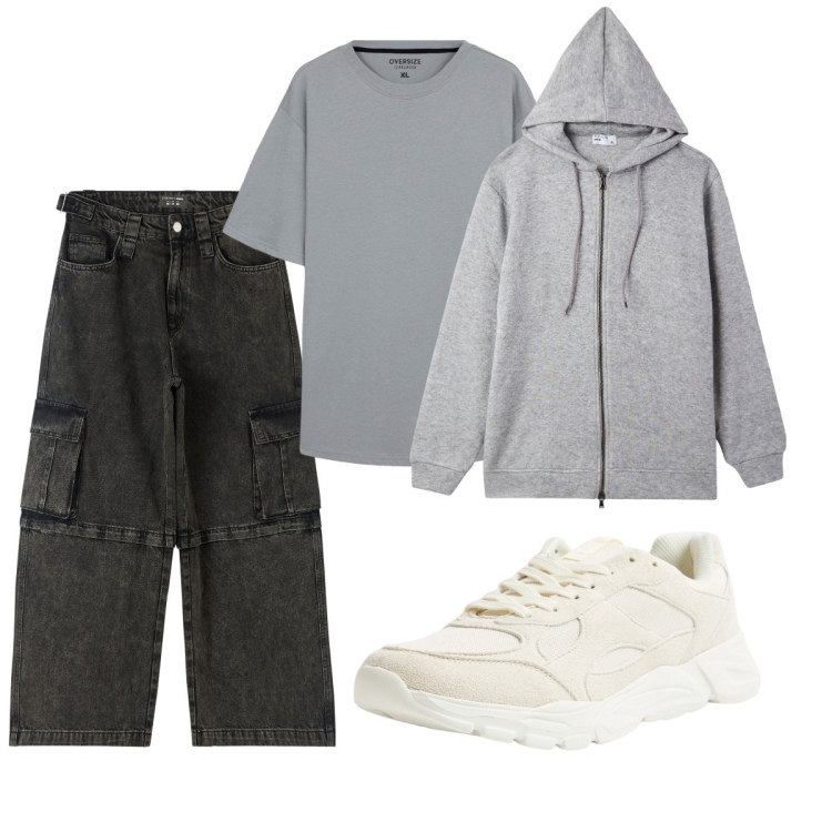 Outfit uomo - Total look #2093592. Stile Urban per Tutti i giorni. Abbinamento con jeans, sneakers, t-shirt, felpe.