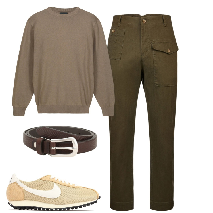 Outfit uomo - Total look #2093780. Stile Casual per Tutti i giorni. Abbinamento con cinture, maglieria, sneakers, pantaloni.