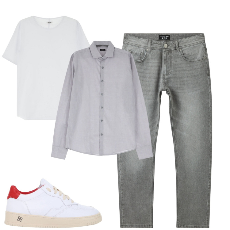 Outfit uomo - City. Stile Casual per Tutti i giorni. Abbinamento con jeans, t-shirt, sneakers, camicie.