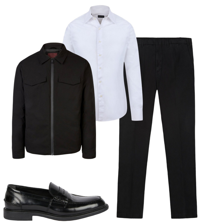 Outfit uomo - City. Stile Urban per Tutti i giorni. Abbinamento con pantaloni, piumini, scarpe stringate, camicie.