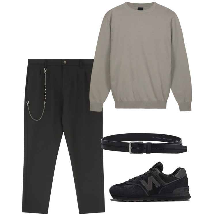 Outfit uomo - Marzo. Stile Casual per Tutti i giorni. Abbinamento con sneakers, pantaloni, cinture, maglieria.