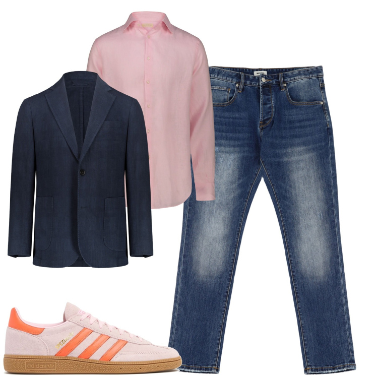 Outfit uomo - City. Stile Urban per Tutti i giorni. Abbinamento con jeans dritti, giacche, camicie, sneakers.