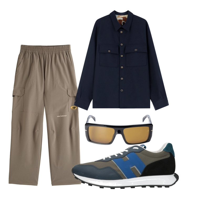 Outfit uomo - City. Stile Casual per Tutti i giorni. Abbinamento con sneakers, pantaloni, camicie, occhiali da sole.