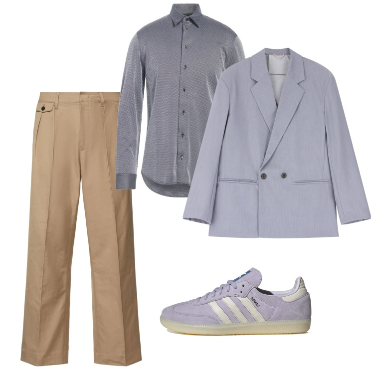 Outfit uomo - City. Stile Trendy per Tutti i giorni. Abbinamento con camicie, giacche, pantaloni chino, sneakers.