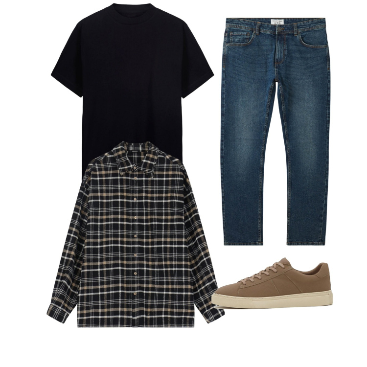Outfit uomo - City. Stile Casual per Tutti i giorni. Abbinamento con sneakers, jeans, camicie, t-shirt.