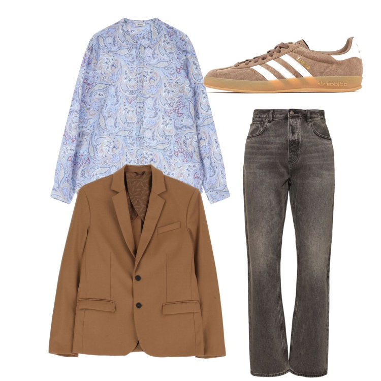 Outfit uomo - City. Stile Casual per Tutti i giorni. Abbinamento con camicie, giacche, jeans, sneakers.
