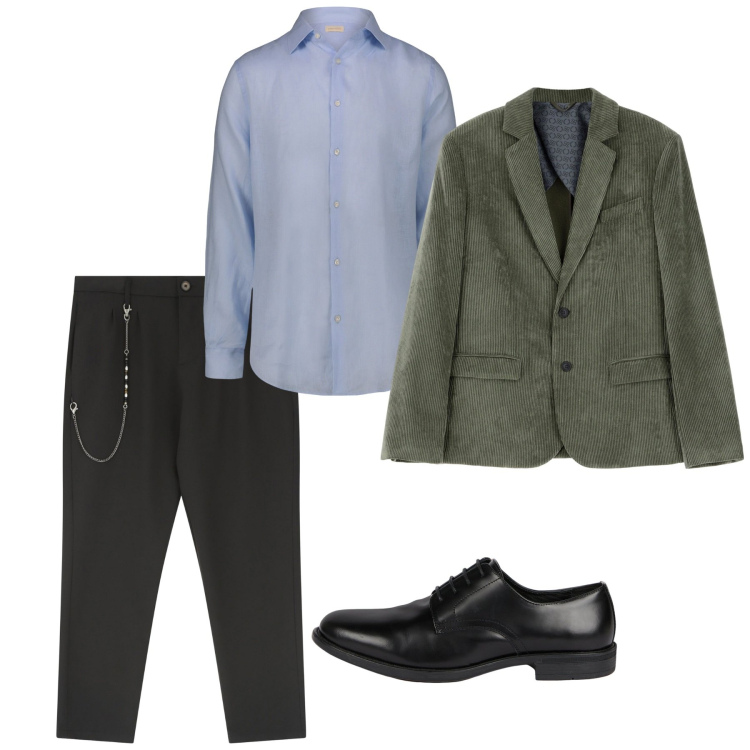 Outfit uomo - City. Stile Casual per Tutti i giorni. Abbinamento con giacche, pantaloni, scarpe stringate, camicie.
