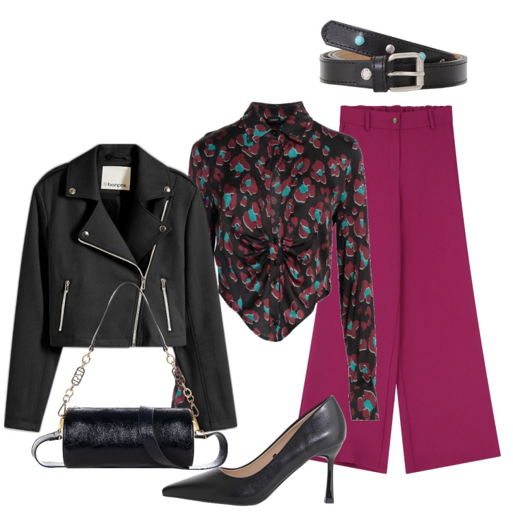 Outfit donna - In ufficio. Stile Minimal per Ufficio. Abbinamento con blazer, camicie, borse a mano, décolleté, pantaloni a palazzo, cinture.