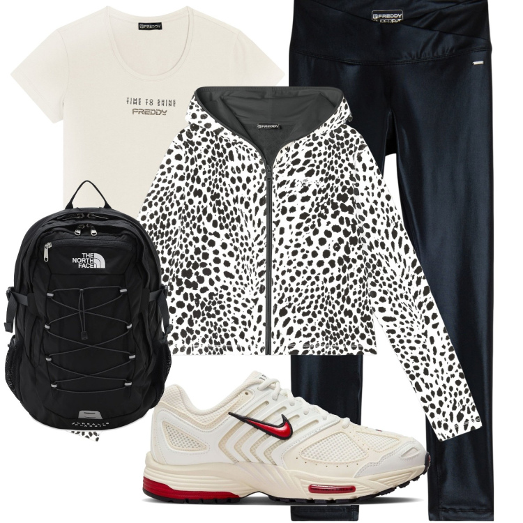 Outfit donna - In palestra e non solo!. Stile Basic per Sport. Abbinamento con felpe con cappuccio, leggings, t-shirt, zaini, sneakers.