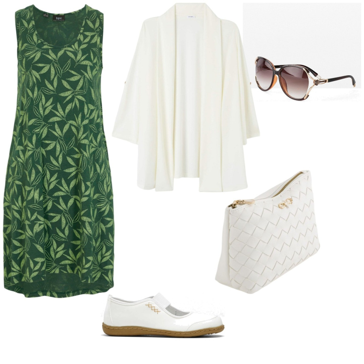 Outfit donna - La bella stagione. per Mare. Abbinamento con vestiti senza maniche, ballerine, occhiali da sole, blazer, pochette.