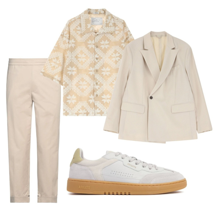 Outfit uomo - Total look #2094182. Stile Trendy per Tutti i giorni. Abbinamento con pantaloni, giacche, camicie a manica corta, sneakers.