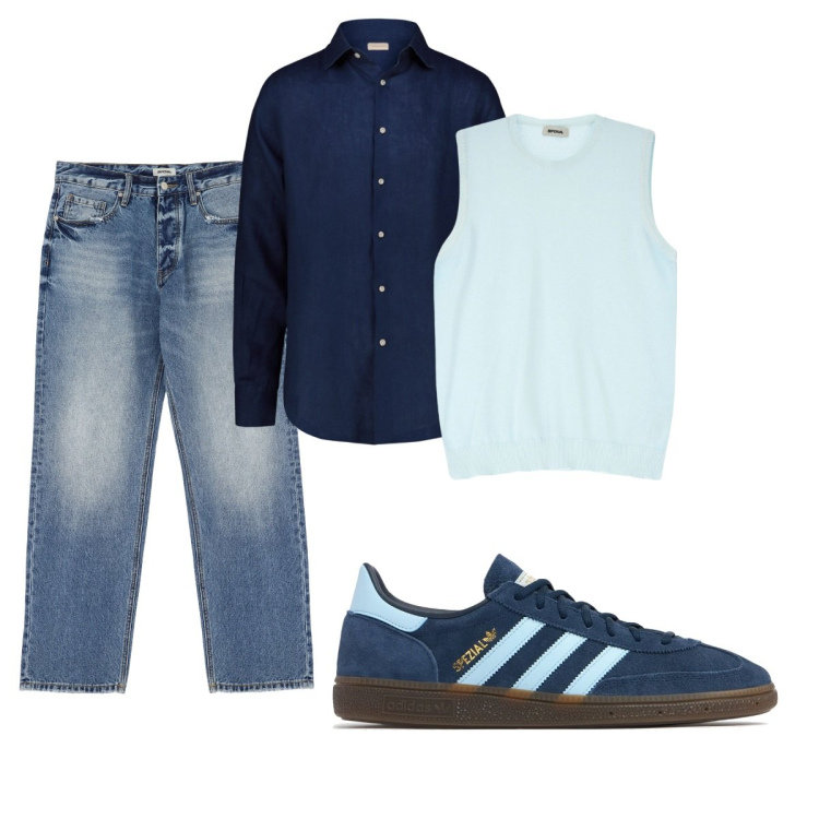 Outfit uomo - Total look #2094200. Stile Casual per Tutti i giorni. Abbinamento con jeans, maglieria, camicie, sneakers.