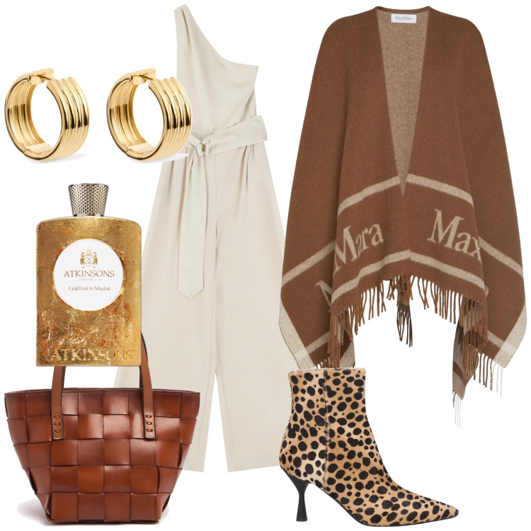 Outfit donna - Serata in mono spalla. Stile Glamour per Serata fuori. Abbinamento con stivaletti, profumi, tute, orecchini, cappotti, borse a mano.