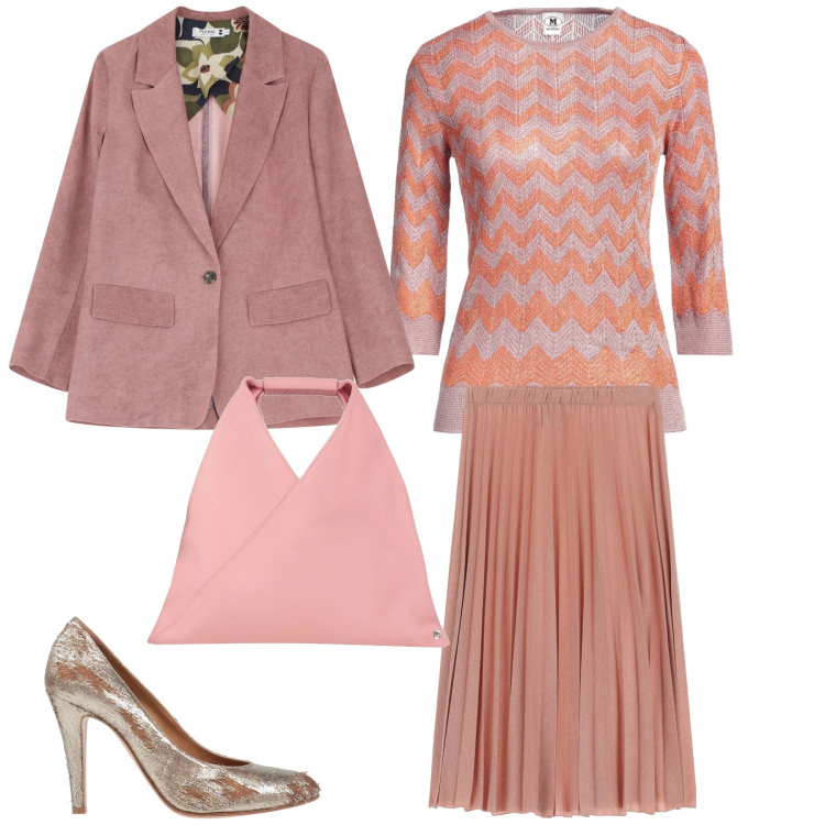 Outfit donna - Meeting. Stile Chic per Ufficio. Abbinamento con pullovers, décolleté, borse a mano, blazer, gonne.