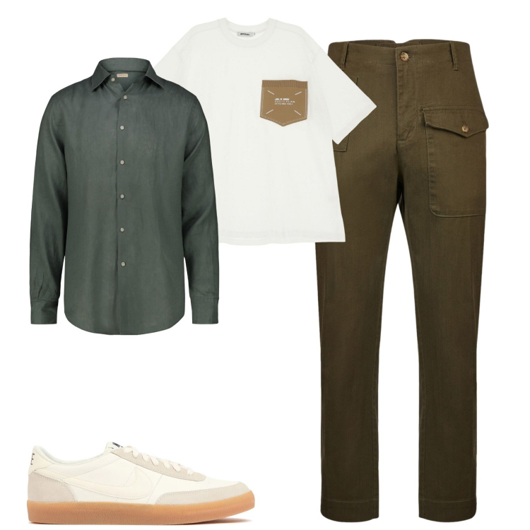 Outfit uomo - City. Stile Trendy per Tutti i giorni. Abbinamento con t-shirt, pantaloni, camicie, sneakers.