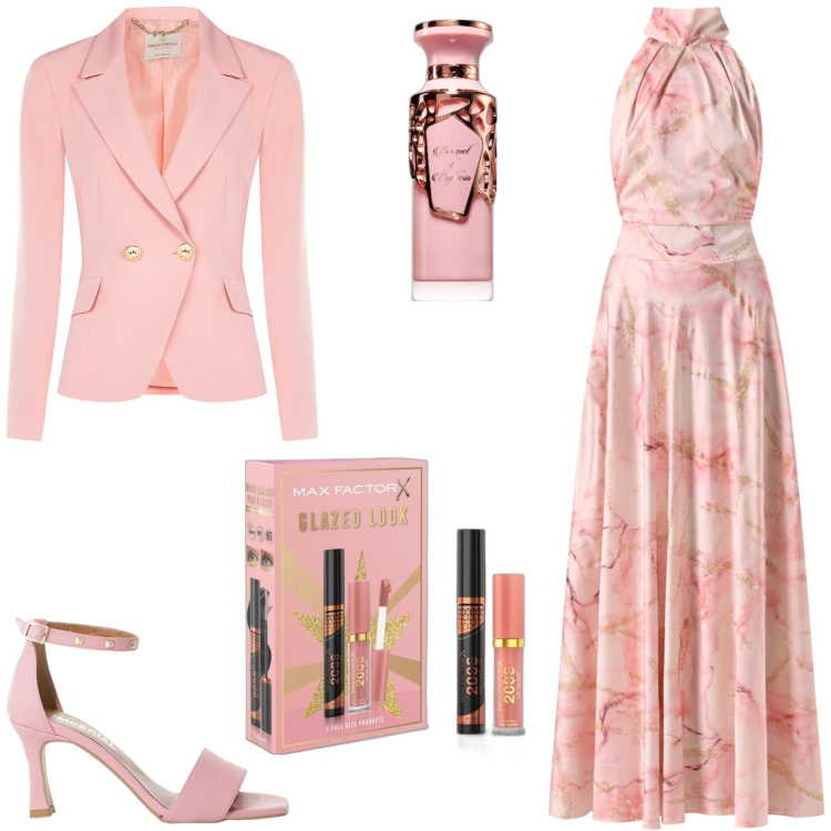 Outfit donna - Primavera in rosa - @susystyle. Stile Chic per Cerimonia. Abbinamento con profumi, mascara, vestiti, blazer, sandali col tacco.
