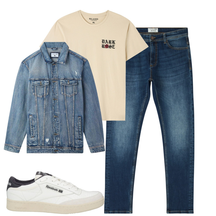Outfit uomo - Total look #2094631. Stile Casual per Tutti i giorni. Abbinamento con sneakers, t-shirt, jeans skinny, giacche.