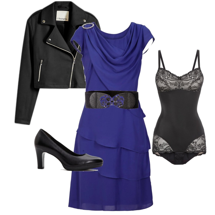 Outfit donna - Bonprix primavera. Stile Sexy per Serata fuori. Abbinamento con vestiti corti, body, cinture, blazer, décolleté.