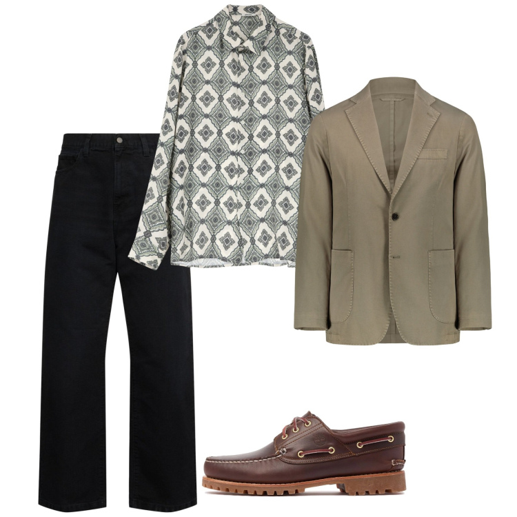 Outfit uomo - City. Stile Casual per Tutti i giorni. Abbinamento con camicie, giacche, pantaloni, scarpe stringate.