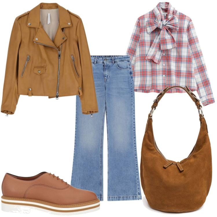 Outfit donna - Il giubotto preferito. Stile Trendy per Tutti i giorni. Abbinamento con scarpe stringate, camicie, giacche, jeans, borse a spalla.