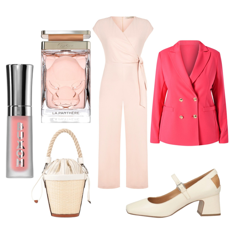 Outfit donna - Total look #2095322. Stile Chic per Scuola/Università. Abbinamento con décolleté, borse a secchiello, profumi, gloss, tute, blazer.