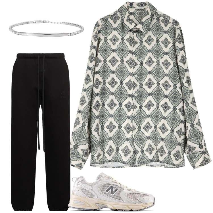 Outfit uomo - Total look #2095335. Stile Casual per Tutti i giorni. Abbinamento con braccialetti, sneakers, camicie, pantaloni.