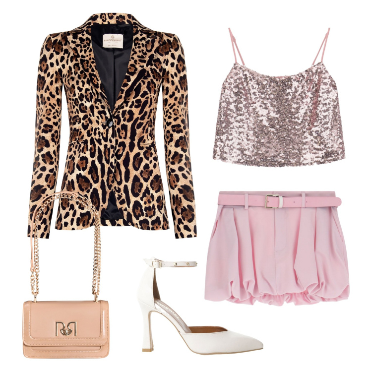 Outfit donna - Total look #2095535. Stile Casual per Tutti i giorni. Abbinamento con borse a tracolla, blazer, top, minigonne, décolleté.