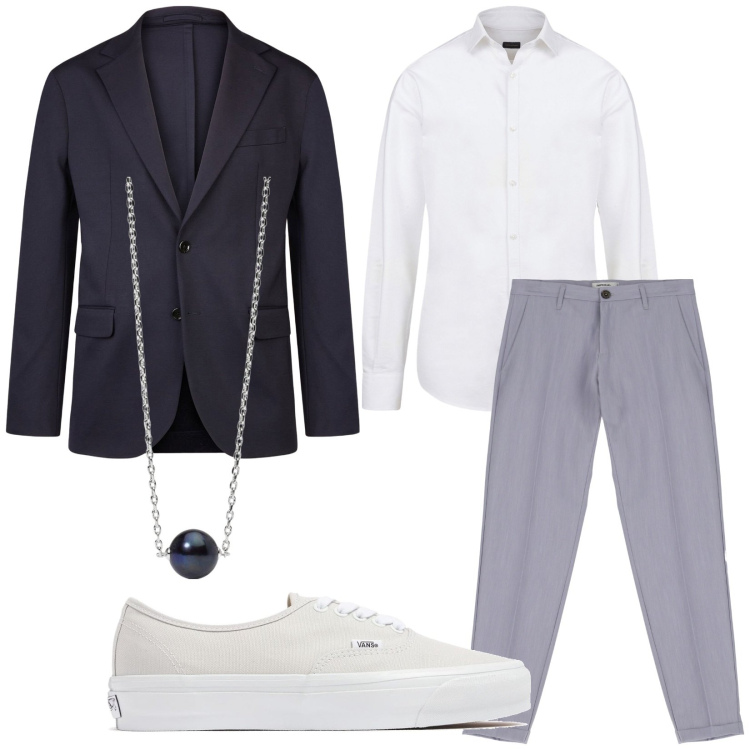 Outfit uomo - Total look #2095705. Stile Trendy per Serata speciale. Abbinamento con collane, pantaloni, giacche, sneakers, camicie.